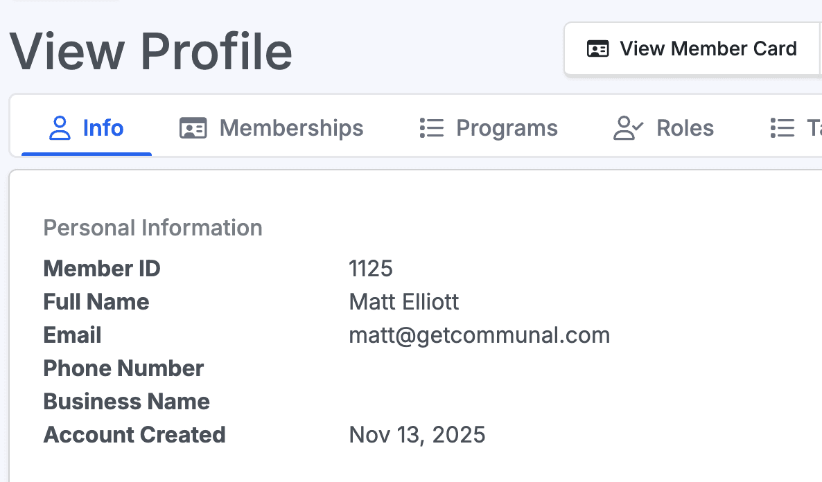 Unified platform showing membership and event data in one member record