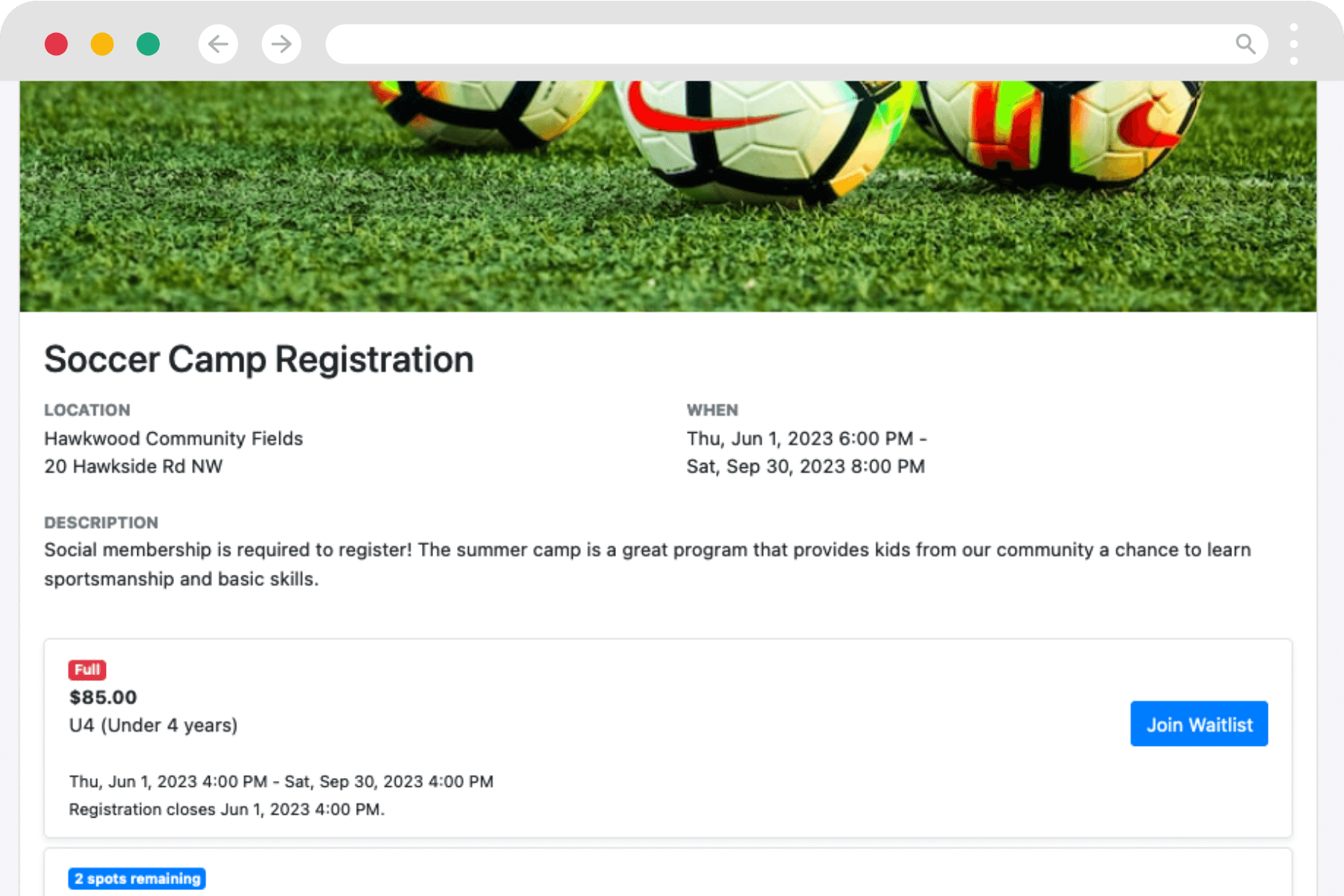 Program registration in Communal